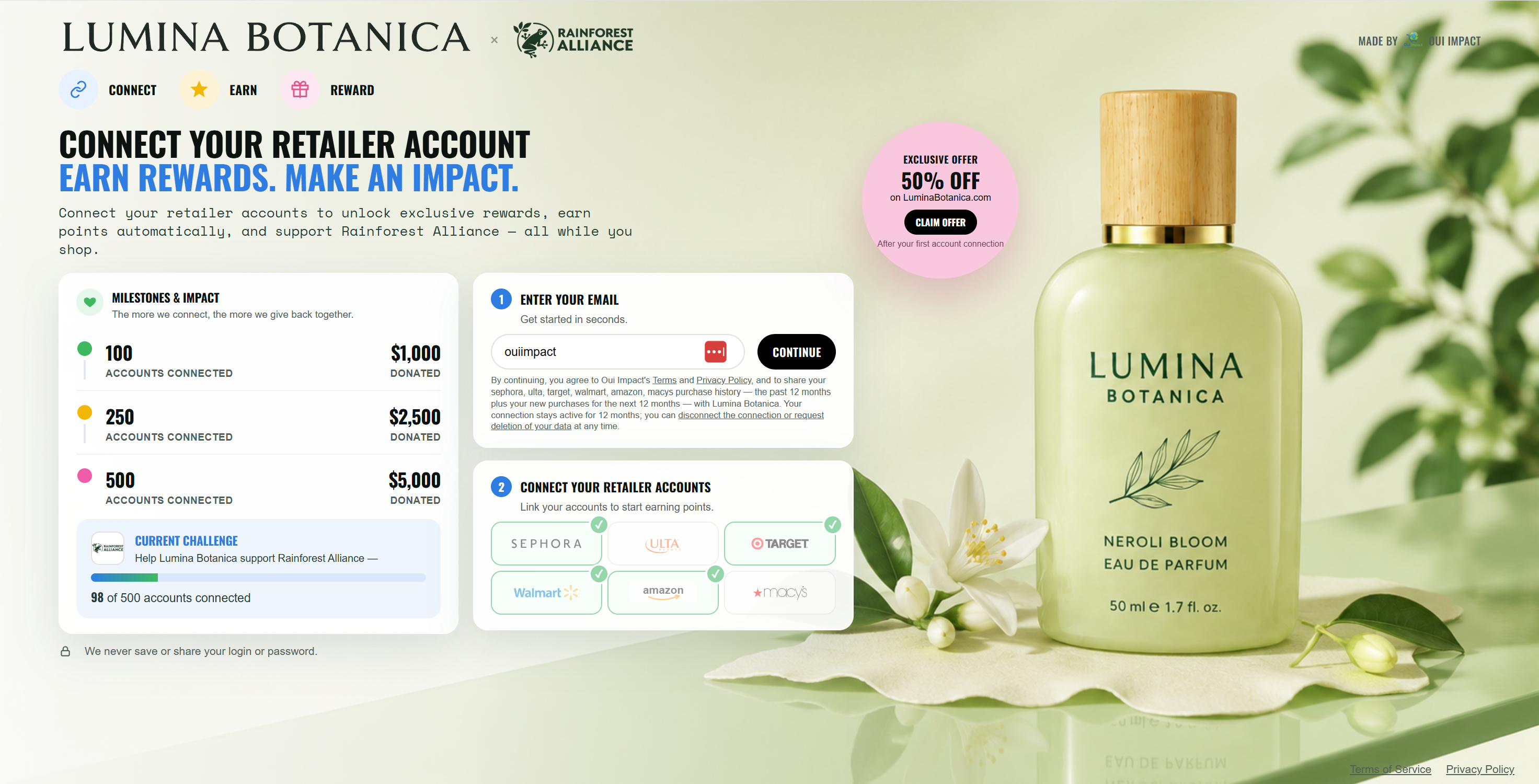 Sample Lumina Botanica challenge page
